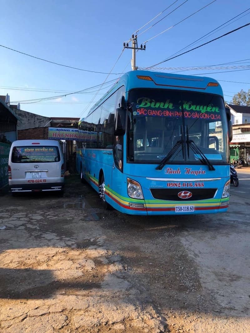 Nhà xe Bình Huyền Bắc Giang đi Gia Lai Bình Dương TPHCM