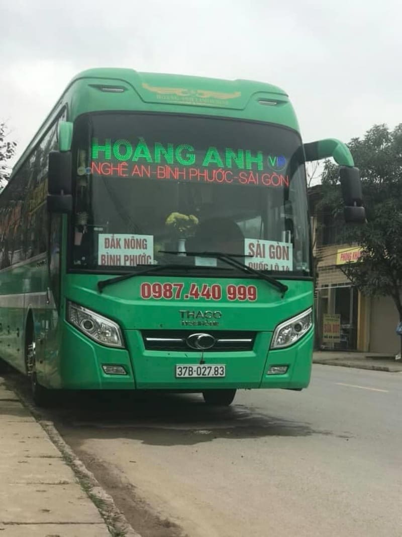 Nhà xe Hoàng Anh Nghệ An Quỳnh Lưu Thanh Chương đi Sài Gòn