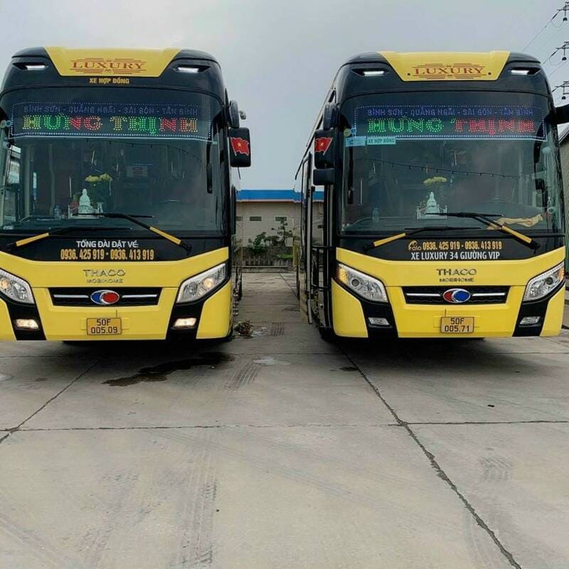 Nhà xe Hưng Thịnh Quảng Ngãi đi TPHCM Phú Yên Bình Định