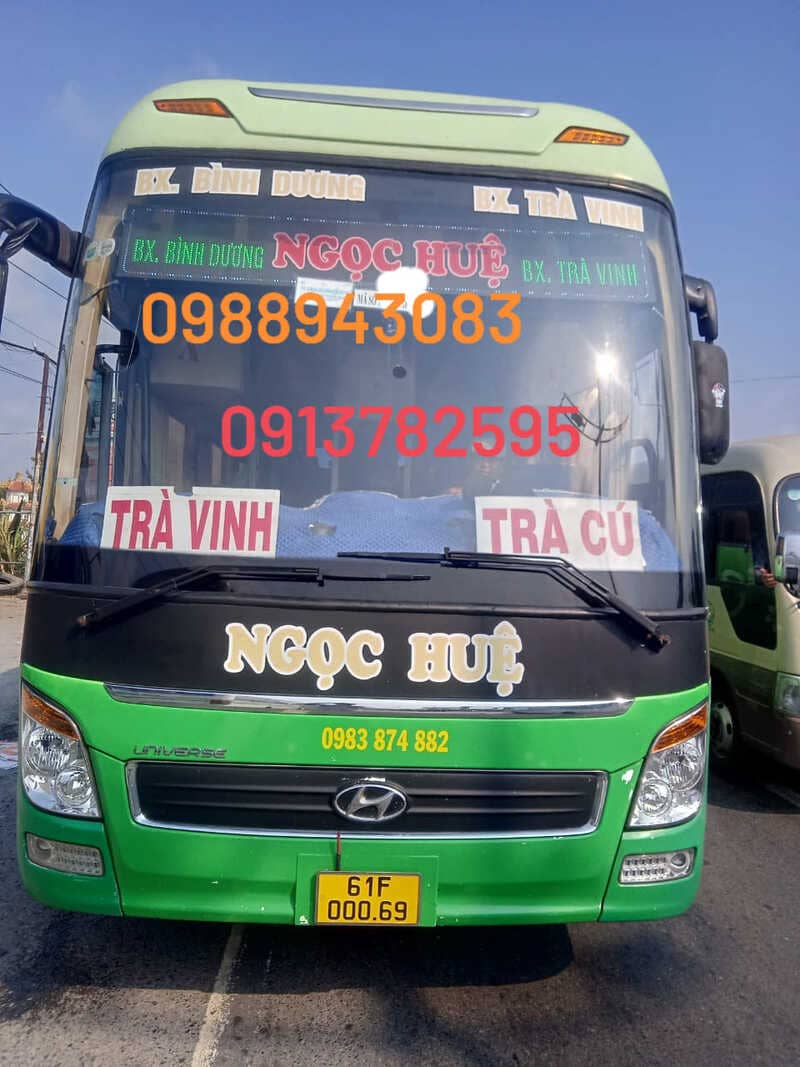 Nhà xe Ngọc Huệ Trà Vinh Trà Cú Vĩnh Long Bến Cát Bình Dương