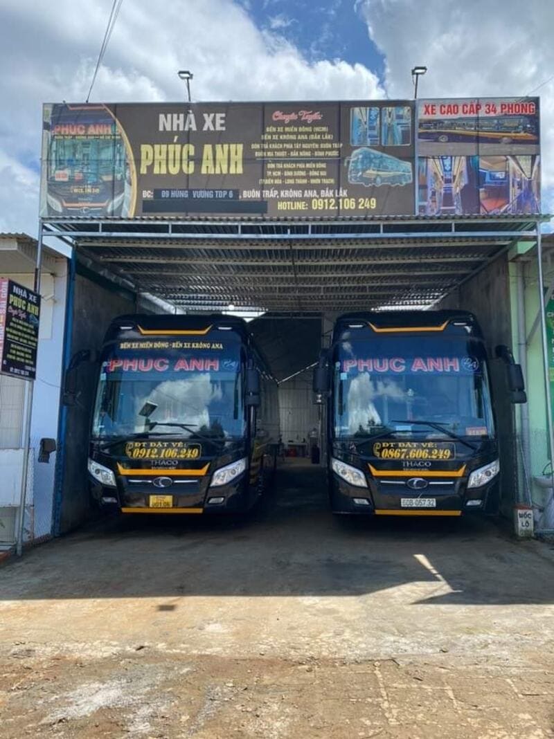 Nhà xe Phúc Anh Quảng Bình Sài Gòn TPHCM đi Buôn Trấp BMT