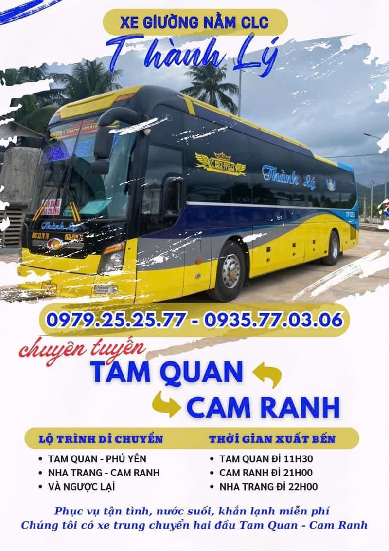 Nhà xe Thành Lý Tam Quan Quy Nhơn Nha Trang Cam Ranh