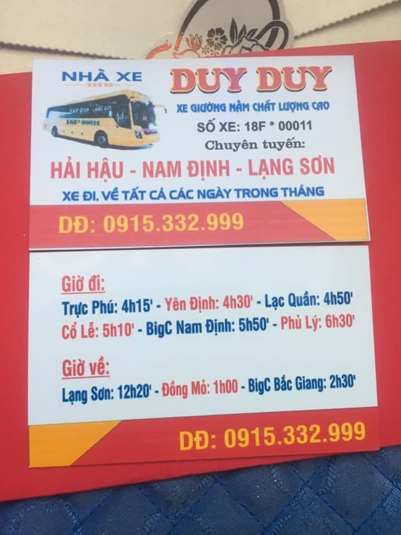 Top 4 Nhà xe Giao Thủy đi Lạng Sơn số điện thoại và giá vé