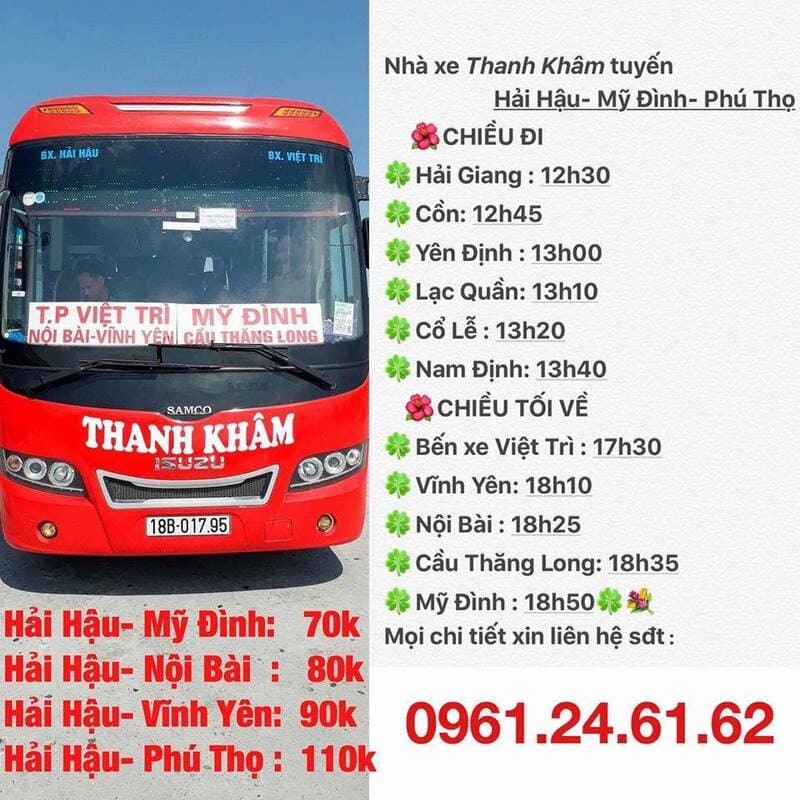 Đặt vé xe Nghĩa Hưng đi Hòa Bình với 14 hãng xe khách