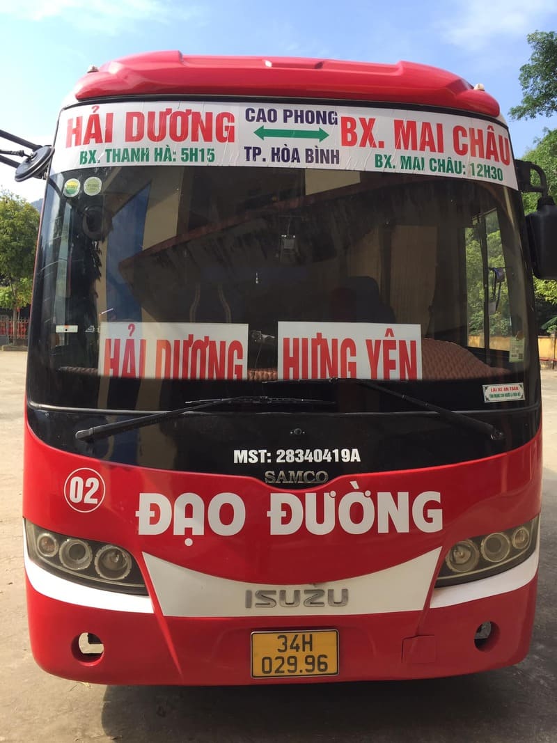 Đặt vé xe khách Hải Dương đi Mai Châu với 8 hãng